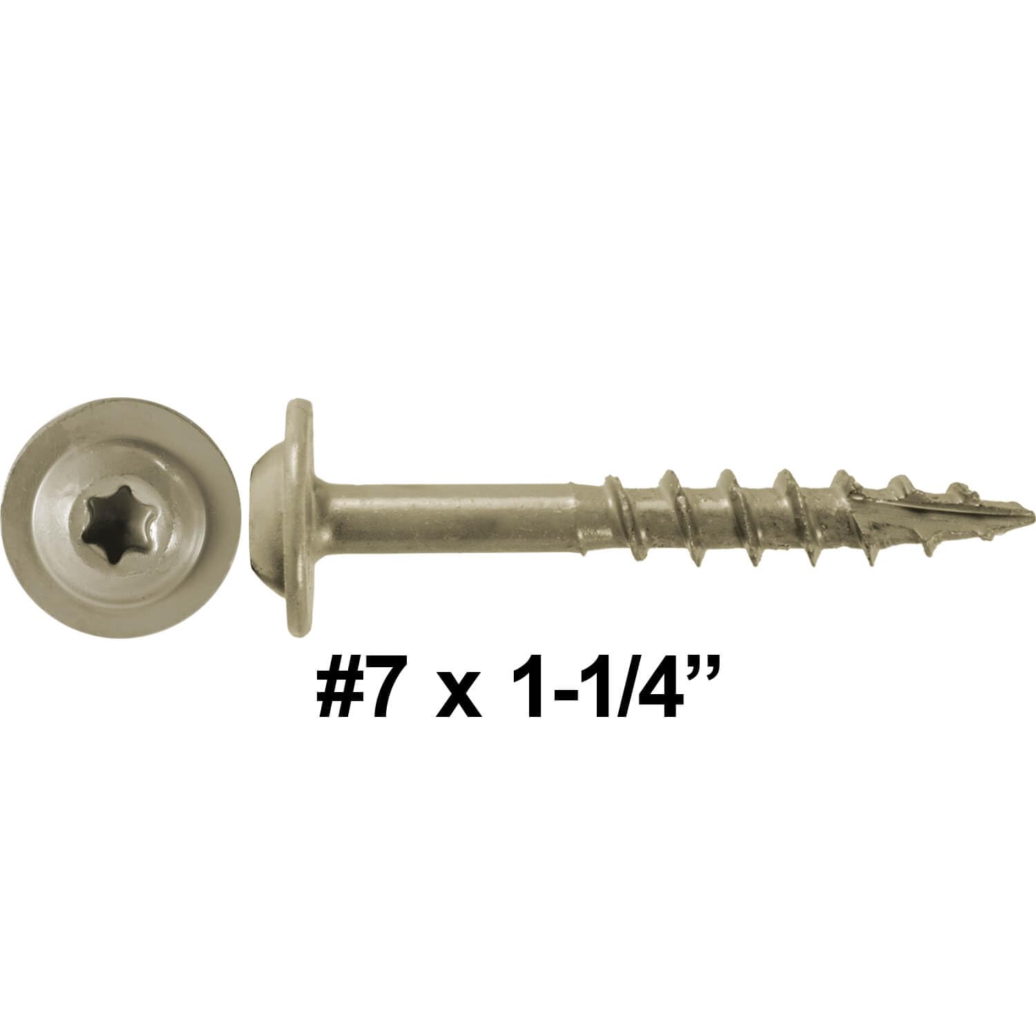 Round Washer Head 7 x 1-1/4' Sandstone - Full Box ~ 4000 Screws