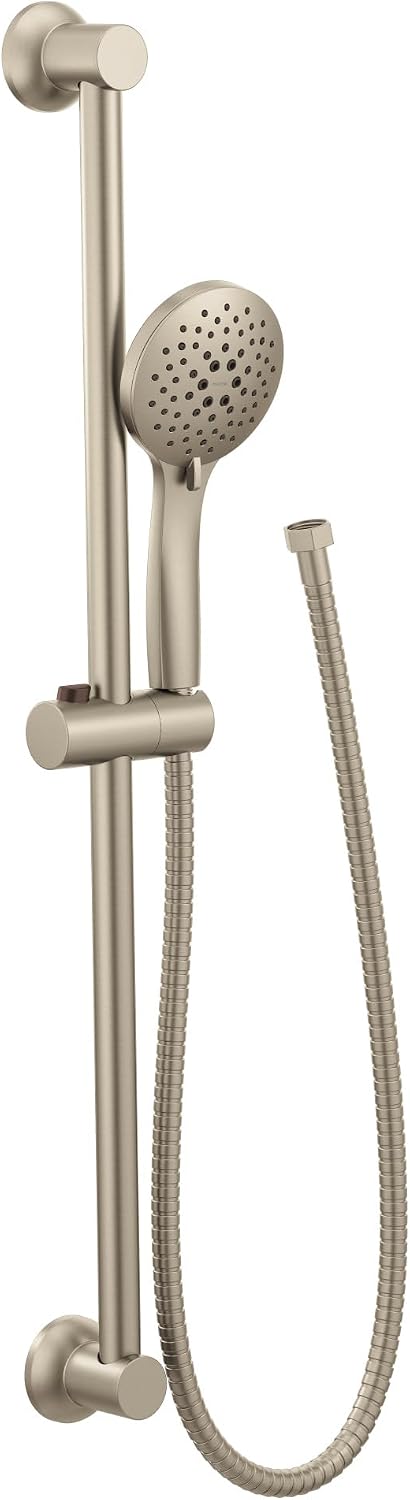 Moen Brushed Nickel Eco-Performance 5-Function Handheld Removable Shower Head, Adjustable 30-Inch Slide Bar and 69-Inch Long Hose, 3558EPBN