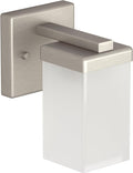 Moen YB8861BN 90 Degree 1-Light Dual-Mount Bath Bathroom Vanity Fixture with Frosted Glass, Brushed Nickel