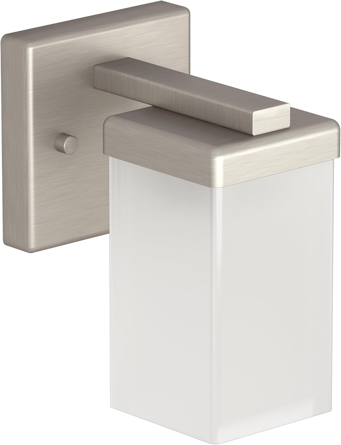 Moen YB8861BN 90 Degree 1-Light Dual-Mount Bath Bathroom Vanity Fixture with Frosted Glass, Brushed Nickel