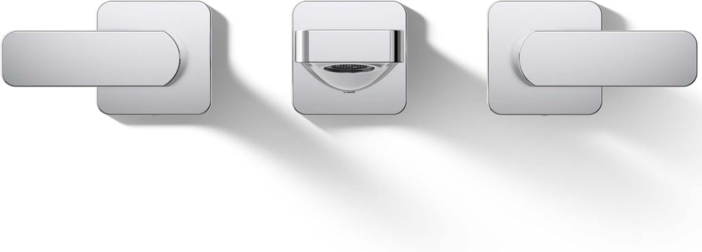 Kohler T23491-4-CP Parallel Two-Handle Wall Mount Bath Faucet Trim with Lever Handles, Polished Chrome