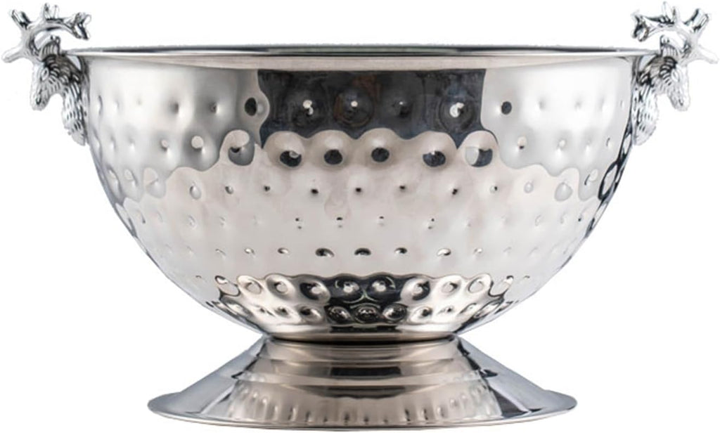 Ice Bucket Champagne Bucket Ice Buckets for Parties, Deer Head Stainless Steel Ice Pails, Large Golden Champagne Basin Bar KTV Ice Wine Bucket High-End Decoration Ice Bucket Beverage Tub (Color : Bra