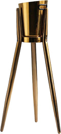 Ice Bucket for Parties, Stainless Steel Wine Cooler with Stand - Party Drink Cooler Holder - Handles - Wine Chiller - Free Standing - Outdoor or Indoor Use(Gold)