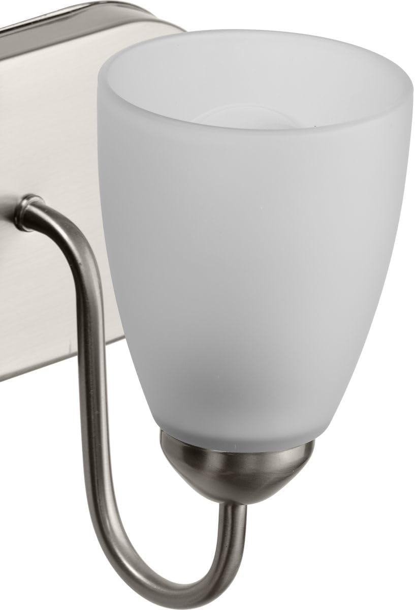 Gather Collection 6-Light Etched Glass Traditional Bath Vanity Light Brushed Nickel