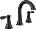Delta Faucet Esato Widespread Bathroom Faucet 3 Hole, Matte Black Bathroom Faucet, Bathroom Sink Faucet, Drain Assembly Included, Matte Black 35897LF-BL
