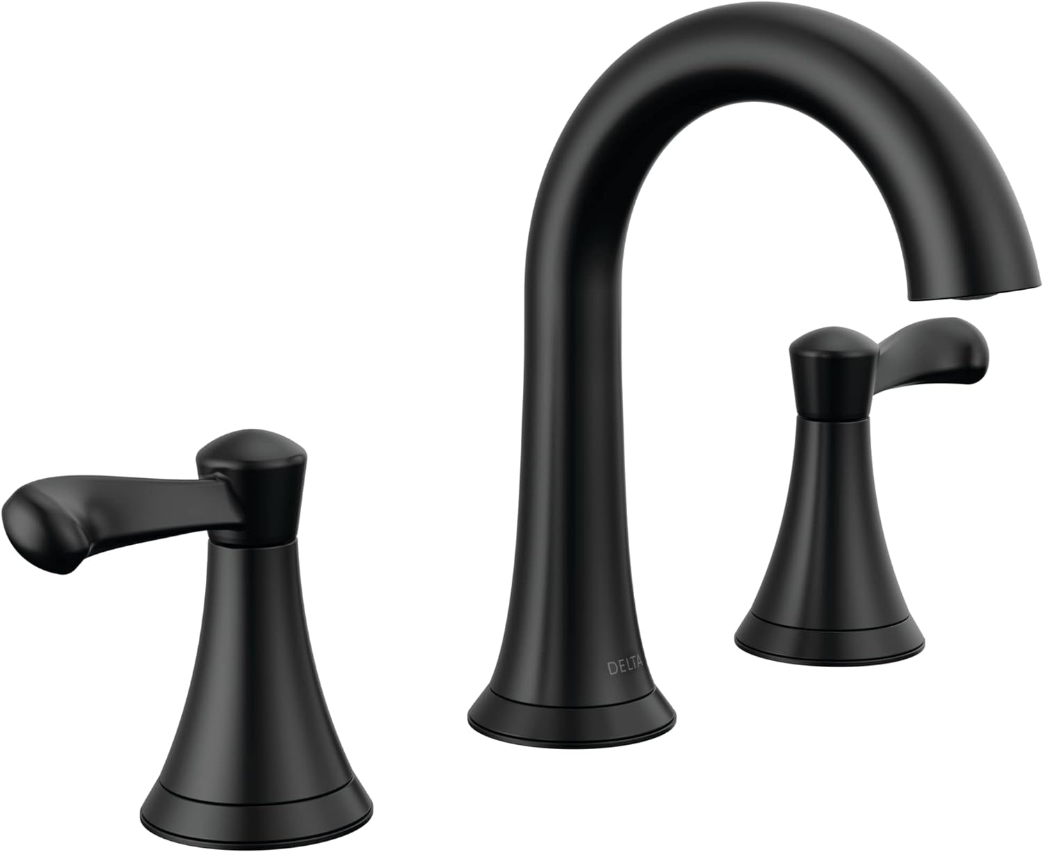 Delta Faucet Esato Widespread Bathroom Faucet 3 Hole, Matte Black Bathroom Faucet, Bathroom Sink Faucet, Drain Assembly Included, Matte Black 35897LF-BL