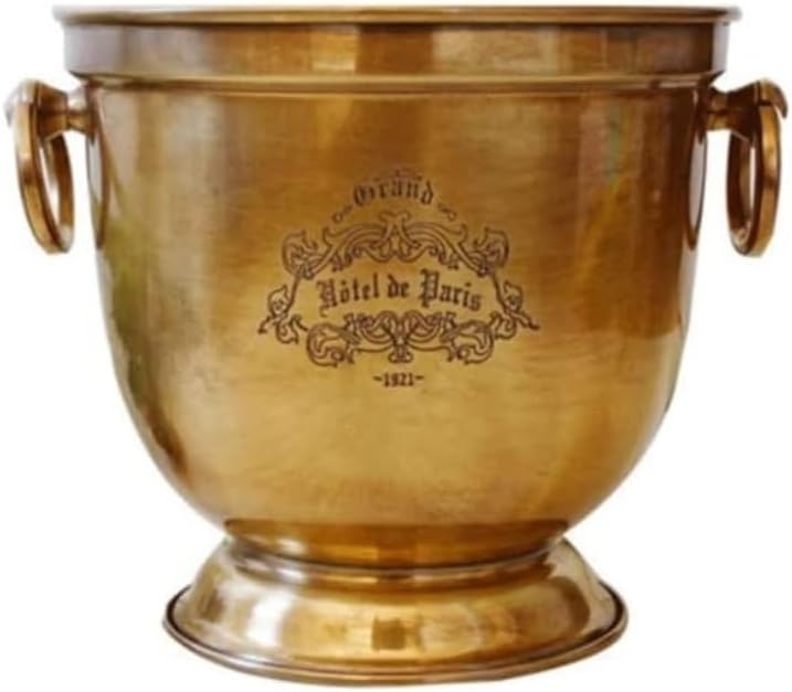 Ice Bucket Modern ice Bucket Ice Bucket Brass Thickened Material Luxury Vintage Wine Barrels, Champagne Barrels Bar Chilling Beer for Kitchen (Color : Large - Without Ice Clip)