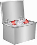 Drop in Ice Chest, Outdoor Kitchen Ice Bar Stainless Steel Ice Cooler, Commercial Ice Bin with Hinged Cover, Ice Bucket, for Cold Wine Beer