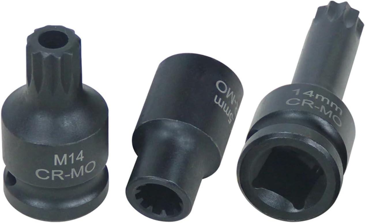 12 Pc Impact Brake Caliper Special Socket Set Compatible Compatible with VW Porsche Benz BMW 1/2' Square Drive(17pcs)