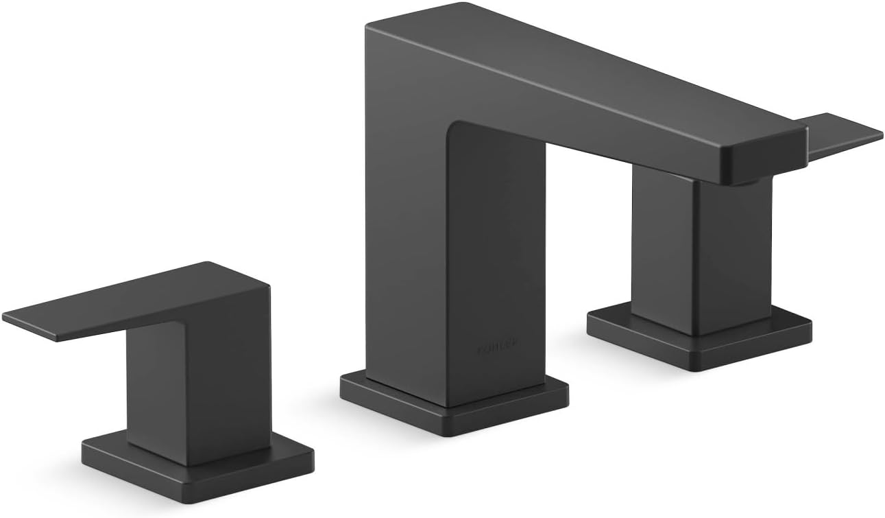 Kohler K-36786-4-BL Honesty® Widespread Bathroom Sink Faucet, Bathroom Faucets, 1.2 GPM, Matte Black