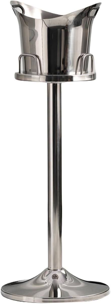 Ice Bucket for Parties, Stainless Steel Ice Bucket, Ice Bucket with Stand, Large Champagne Ice Bucket, Tall Ice Bucket for Cocktail Bar Parties(Silver)
