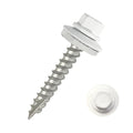 EAGLE 1 Metal Roofing Screws #10 - Painted Hex Head Self-Tapping Screws with EDPM Rubber Washer for Metal to Wood, Vinyl, Small Sheet Metal - Free Magnetic Driver (White, 2 Inch, 1000)