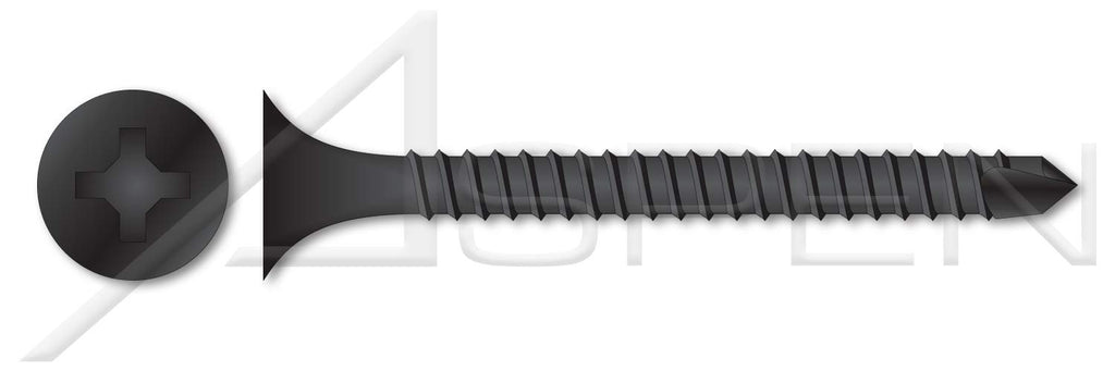(2000 pcs) #8 X 2-3/8', Drywall Screws, Self-Drilling Point, Bugle Phillips Drive, Fine Thread, Steel, Black Phosphate