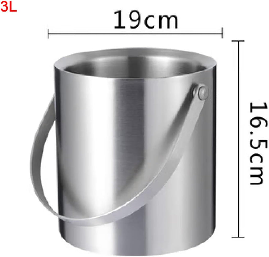 Ice Buckets 3L Ice Buckets for Parties, Stainless Steel Material Champagne Bucket Keeps Ice Frozen Longer, for Christmas Party, Backyard Barbecues, Outdoor Bar Use Ice Bucket Kits