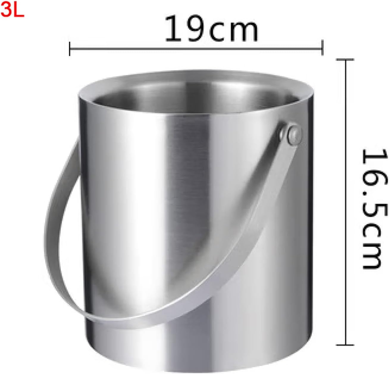 Ice Buckets 3L Ice Buckets for Parties, Stainless Steel Material Champagne Bucket Keeps Ice Frozen Longer, for Christmas Party, Backyard Barbecues, Outdoor Bar Use Ice Bucket Kits