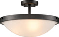 SAMTEEN Farmhouse Black Semi Flush Mount Ceiling Light Modern 3-Light Frosted Glass Ceiling Light Fixtures Matte Black Flush Mount Light for Hallway Bedroom Kitchen Bathroom, 16-Inch