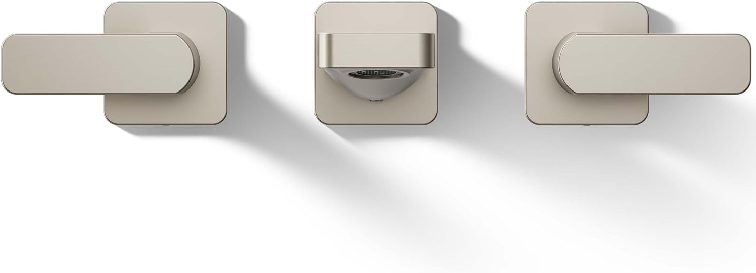 Kohler T23491-4-BN Parallel Two-Handle Wall Mount Bath Faucet Trim with Lever Handles, Vibrant Brushed Nickel