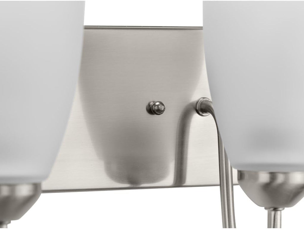 Gather Collection 6-Light Etched Glass Traditional Bath Vanity Light Brushed Nickel