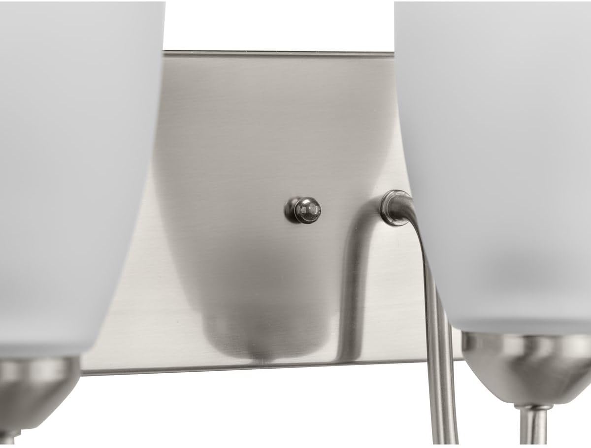Gather Collection 6-Light Etched Glass Traditional Bath Vanity Light Brushed Nickel