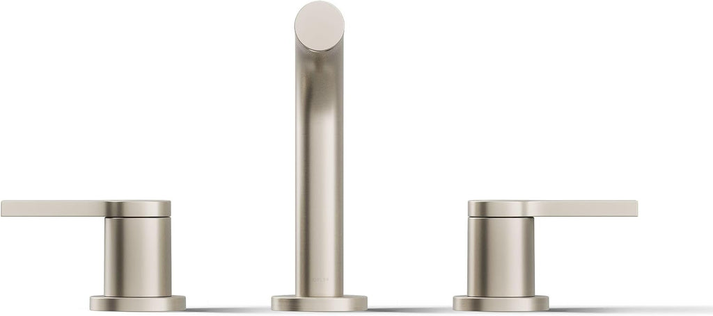 KOHLER K-33592-4K-BN Elate® Widespread Bathroom Sink Faucet, Durable Brass Bathroom Faucets, Sleek Finish, 1.0 GPM, Vibrant Brushed Nickel
