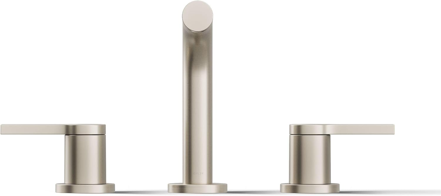 KOHLER K-33592-4K-BN Elate® Widespread Bathroom Sink Faucet, Durable Brass Bathroom Faucets, Sleek Finish, 1.0 GPM, Vibrant Brushed Nickel