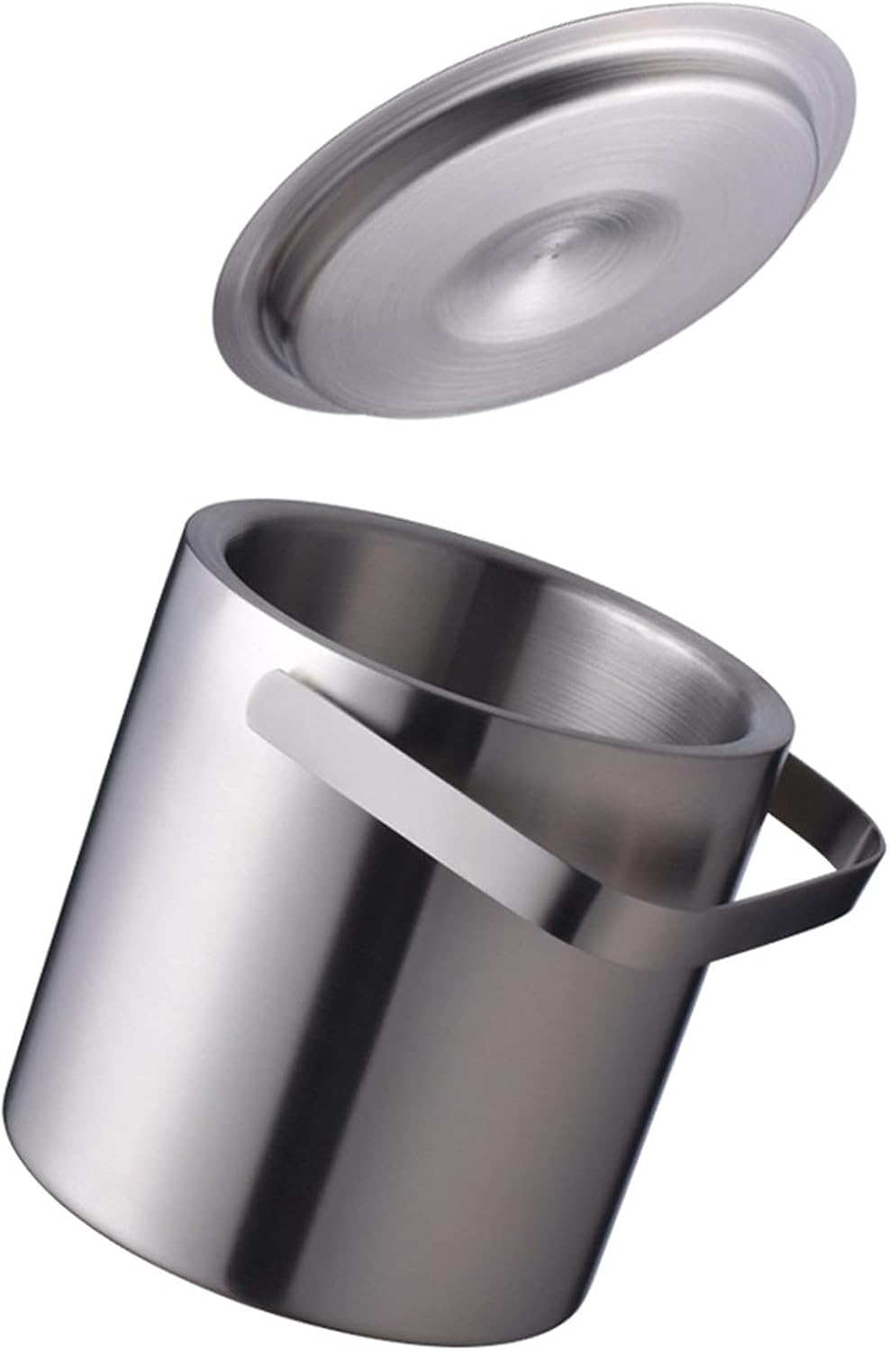 Ice Bucket Champagne Bucket 1.3L Portable Double Wall Stainless Steel Ice Bucket with Tong - Ice Buckets for Parties, Outdoor and Indoor Ice Bucket Beverage Tub