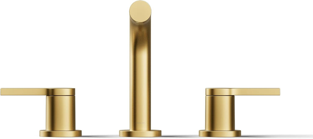 KOHLER K-33592-4K-2MB Elate® Widespread Bathroom Sink Faucet, Durable Brass Bathroom Faucets, Sleek Finish, 1.0 GPM, Vibrant Brushed Moderne Brass