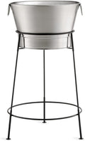 TableCraft BT2137N Beverage Tub with Stand, 20' Stainless Steel, 11 Gal Capacity, Round Single Wall, Brickhouse Collection, Commercial Grade for Parties, Events, Indoor or Outdoor Use