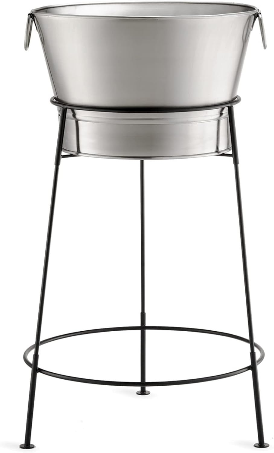 TableCraft BT2137N Beverage Tub with Stand, 20' Stainless Steel, 11 Gal Capacity, Round Single Wall, Brickhouse Collection, Commercial Grade for Parties, Events, Indoor or Outdoor Use
