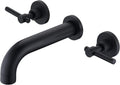 SUMERAIN Matte Black Bath Tub Faucet Set Wall Mount Bathtub Filler Two Handle