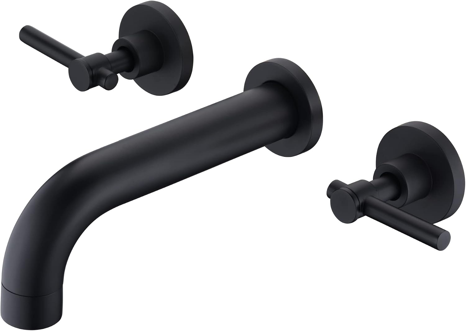 SUMERAIN Matte Black Bath Tub Faucet Set Wall Mount Bathtub Filler Two Handle