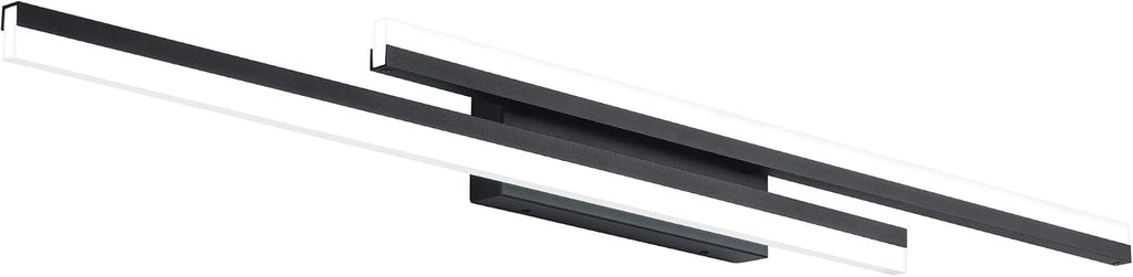 PRESDE 48 Inch Bathroom Light Fixtures Black Vanity Light Bar LED Modern Bath Lighting Over Mirror Dimmable