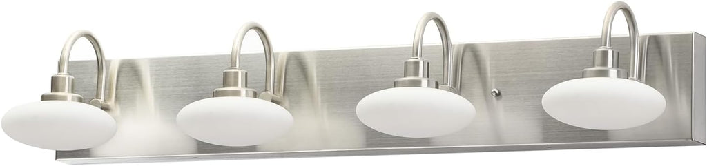 28in Brushed Nickel LED Vanity Light Fixtures,4-Light Bathroom Vanity Light Sconce Lamp,Bathroom Lamp Over Mirror, Modern Wall Sconce for Bath,Hallway,Cloakroom,3000K-6000K,Selectable, Dimmable