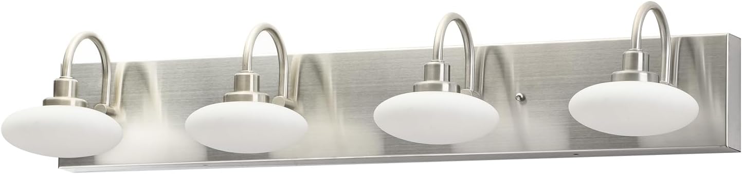 28in Brushed Nickel LED Vanity Light Fixtures,4-Light Bathroom Vanity Light Sconce Lamp,Bathroom Lamp Over Mirror, Modern Wall Sconce for Bath,Hallway,Cloakroom,3000K-6000K,Selectable, Dimmable