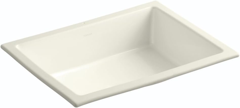 KOHLER K-2882-96 Verticyl Rectangle Undercounter Bathroom Sink, Biscuit