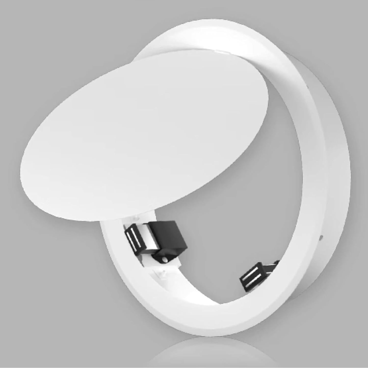 White Plumbing Hiding Drywall Decor Cover,Round Access Panel for Ceiling and Wall, Small Inspection Hatch Door with Galvanized Plate(17.7in)