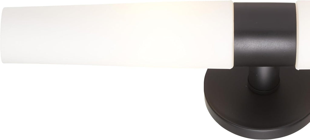 GEORGE KOVACS P5042-66A Saber Wall Sconce, 2-Light, 120 Total Watts, 5-in H x 20.25-in W, Coal Black