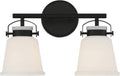 Savoy House 8-1627-2-BK Kaden Industrial Traditional White Opal Glass Bathroom Vanity Wall Light, 2-Light 120 Total Watts, 11' H x 16' W, Matte Black