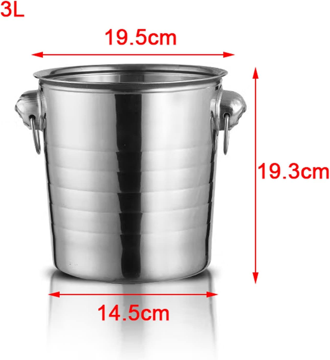 ice Bucket,Bucket with lid, Ice Buckets for Parties Stainless Steel with Ring Handle Thickened Commercial Bar Champagne Bucket Bucket Beer for Cocktails, Wine, Beer, Champagne, Kee