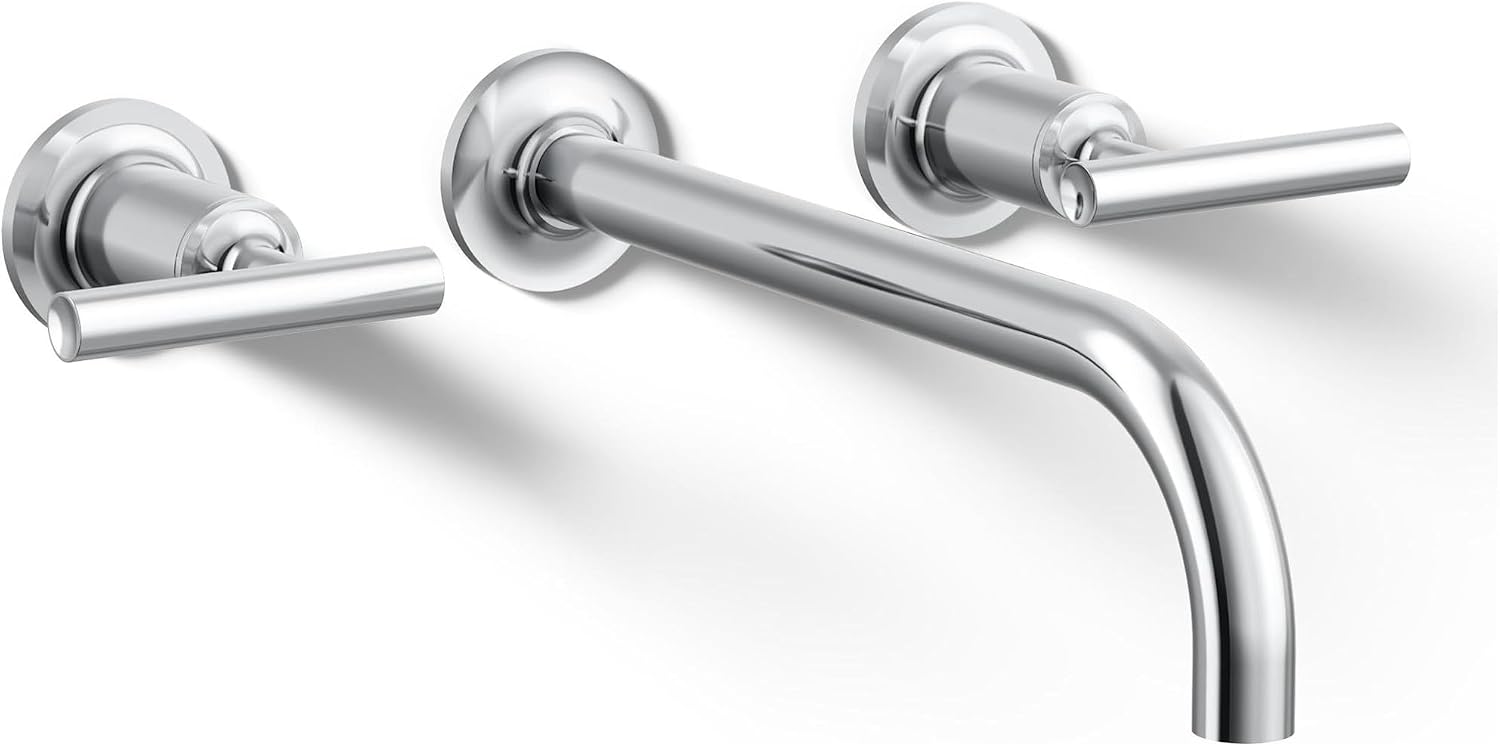 Kohler K-T14414-4-CP Purist Wall Mount 9' Bathroom Faucet Trim with Lever Handle