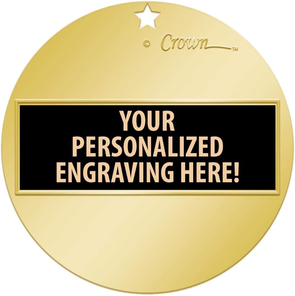 Crown Awards Cheer Medal, 2' Shiny Gold Cheerleading Medals for Kids with Free Custom Engraving Prime