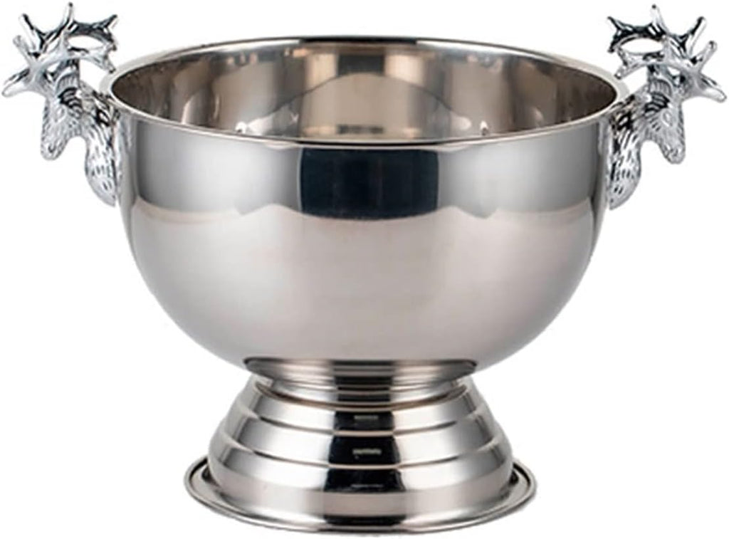 Ice Bucket Champagne Bucket Ice Buckets, Deer Head Stainless Steel Ice Pails Bar KTV Ice Wine Bucket Great for Home Bar Chilling Beer Champagne and Wine Ice Bucket Beverage Tub (Color : Brass)