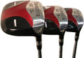 iDrive Red Square Anti-Slice Draw Fairway 3 5 7 Wood Set Golf Clubs, Right Handed Senior Flex with Men's Size Black Pro Velvet Grips