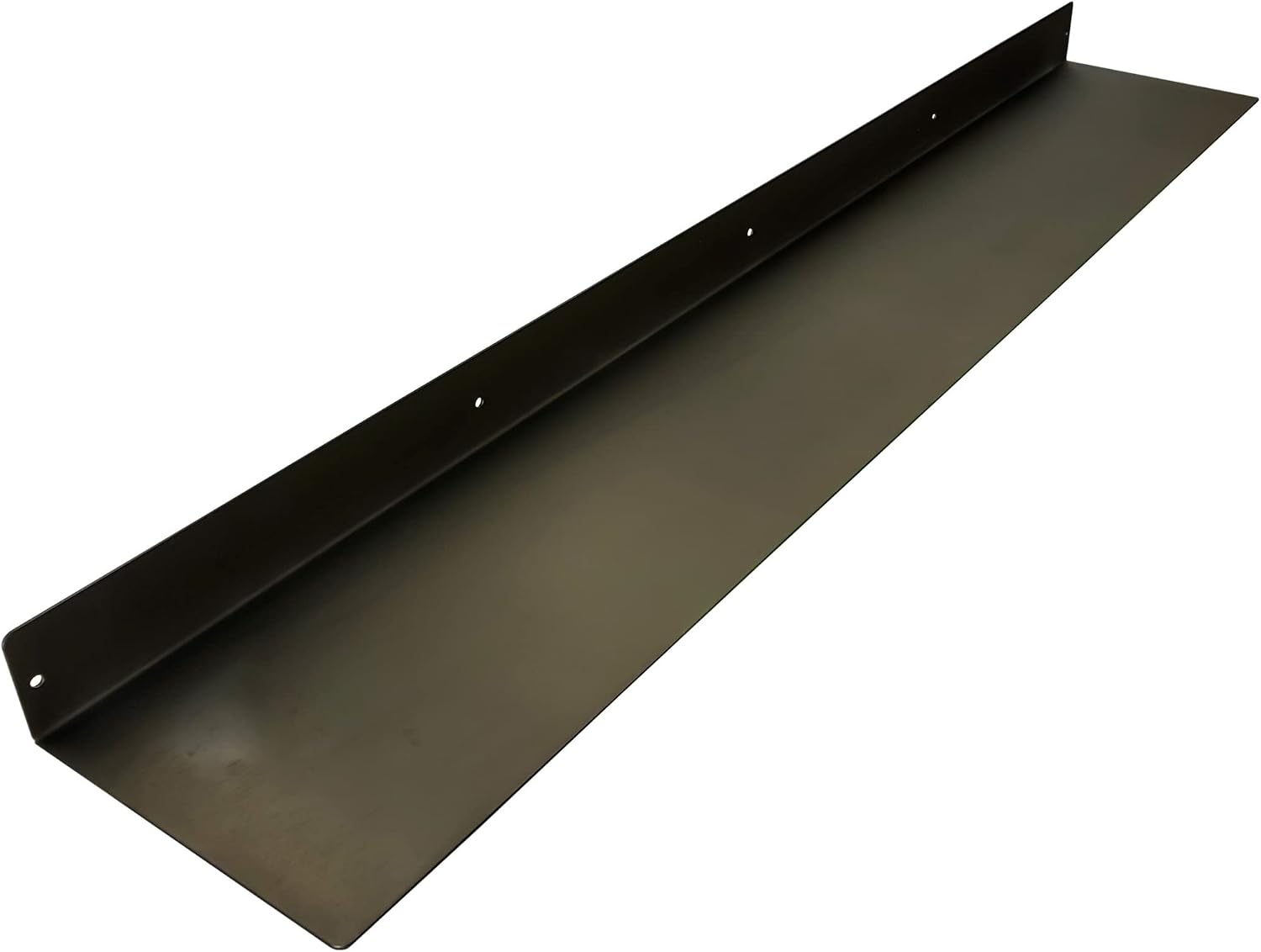 Made in USA Linear Floating Shelf - Raw Steel/Metal - Industrial Heavy Duty Metal Wall Mounted Modern Rustic Shelf Ledge (48-inch x 8-inch)
