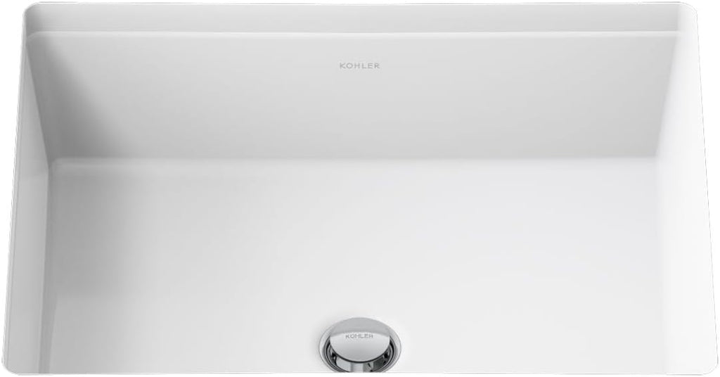 KOHLER 2882-0 Verticyl Rectangular Undermount Bathroom Sink, 19 3/4', White