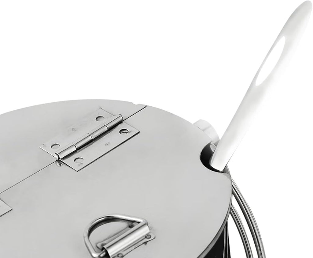 Ice Container Thickened Stainless Steel Type Ice Bucket with Flip Lid and Carry Handle Business and Family Party Metal Ice Bucket Beverage Tub Ice Bucket Champa