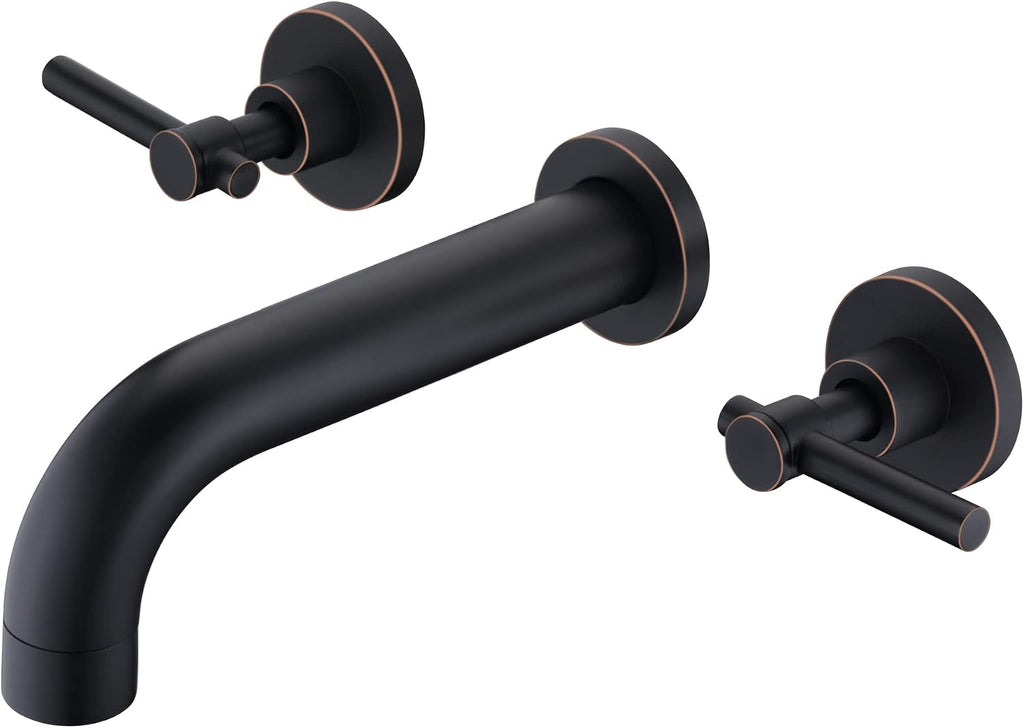 SUMERAIN Oil Rubbed Bronze Bathtub Faucet Wall Mount 3 Hole Tub Filler