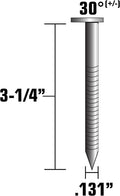 Metabo HPT 15143HPT Hot Dipped Galvanized Clipped Head Paper Tape Framing Nails 3-1/4' x .131 Rg | 2500 Count