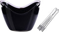 Portable Clear Acrylic Ice Bucket with Tongs, 8 Liter Plastic Tub Oval Storage Buckets for Drinks and Parties Wine, Beer, Champagne Party