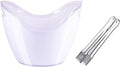 Ice Bucket 8 Liter Acrylic Ice Bucket with Tongs, Plastic Tub Oval Storage Buckets for 2 Wine or Champagne Bottles